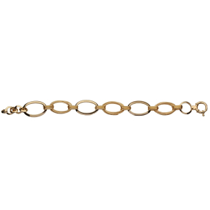 Pulseira Mix de Malhas com Elos Longos e Trabalhados 21cm Ouro 18k