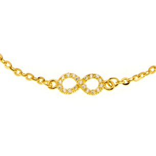 Pulseira Infinito com Zircônias Ouro 18k