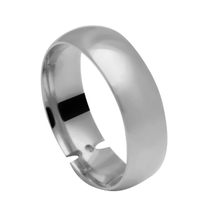 Aliança em Ouro Branco 18k/750 Comfort 1 Pedra e Aro 6mm Ouro 18k
