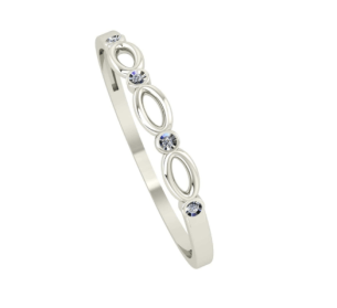 Anel Fininho com Diamante Ouro Branco 18k