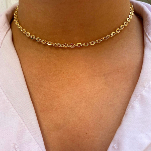 Choker Bailarina 35cm Ouro 18k
