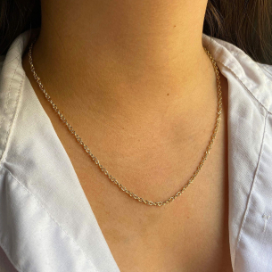 Corrente Malha Meia Corda Ouro 18k