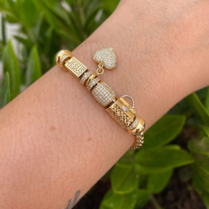 Pulseira Milano Moment Jesus Ouro 18k