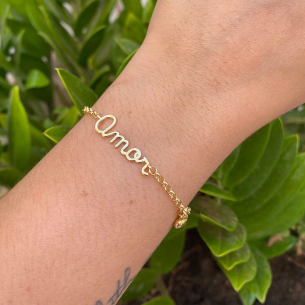 Pulseira Portuguesa Amor Ouro 18k