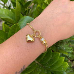 Pulseira Milano com Mix de Pingentes Ouro 18k