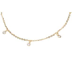 Tornozeleira Malha Bailarina com 5 Pontos de Luz Ouro 18k