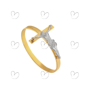 Anel Cruz Com Cristo Aplique Ouro 18k