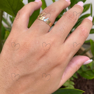 Anel Um Nome Personalizado Ouro 18k