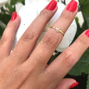 Anel Falange Nossa Senhora Aparecida Ouro 18k