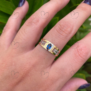Anel Formatura Pedagogia Oval 3mm x 5mm Ouro 18k