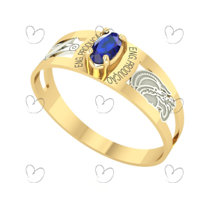 Anel Formatura Engenharia de Produção Oval 3mm x 5mm Ouro 18k