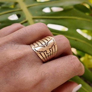 Anel Sete Dons do Espírito Santo Ouro 18k