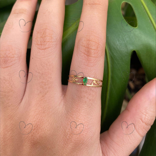 Anel Formatura Aro Duplo Gota Pequena Educação Física Ouro 18k