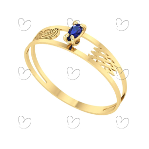 Anel Formatura Aro Duplo Gota Pequena Engenharia Elétrica Ouro 18k