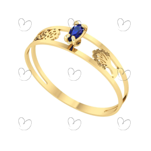 Anel Formatura Aro Duplo Gota Pequena Engenharia Florestal Ouro 18k