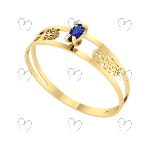 Anel Formatura Aro Duplo Gota Pequena Engenharia Florestal Ouro 18k