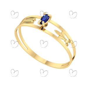 Anel Formatura Aro Duplo Gota Pequena Pedagogia Ouro 18k