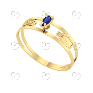 Anel Formatura Aro Duplo Gota Pequena Relações Internacionais Ouro 18k