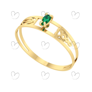 Anel Formatura Aro Duplo Gota Pequena Terapia Ocupacional Ouro 18k