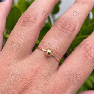 Anel Bola Lisa 5mm Ouro 18k