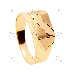 Anel Masculino com Faixa Diamantada P Ouro 18k
