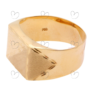 Anel Masculino Diagonal Diamantado Ouro 18k