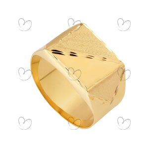 Anel Masculino Diamantado Ouro 18k