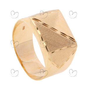 Anel Masculino Diagonal Diamantado Ouro 18k