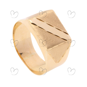 Anel Masculino com Faixa Diamantada Ouro 18k
