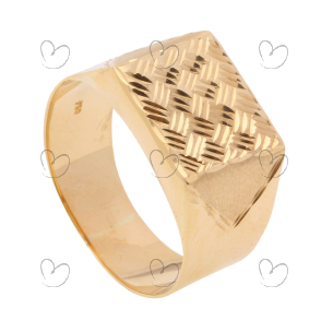 Anel Masculino Serrilhado Ouro 18k