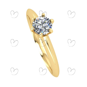 Anel Solitário com Pedra de Zircônia 5mm Ouro 18k