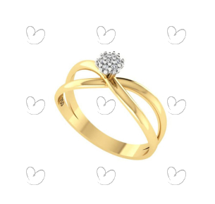 Anel Chuveiro com Zircônias Ouro 18k