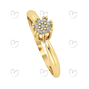 Anel Chuveiro com Zircônia Ouro 18k