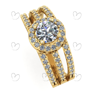 Anel Solitário Três Aros de Zircônia Ouro 18k
