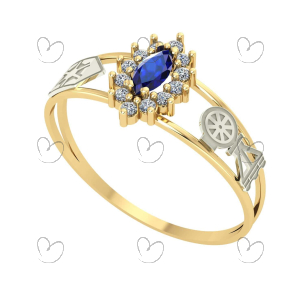 Anel Formatura Navete Grande Engenharia Agronômica Ouro 18k