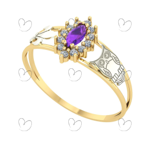 Anel Formatura Navete Grande Letras Ouro 18k