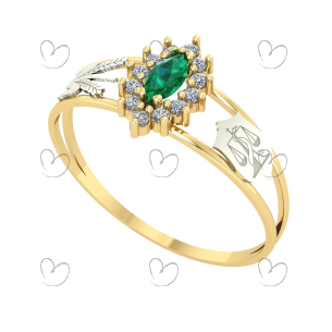 Anel Formatura Navete Grande Nutrição Ouro 18k