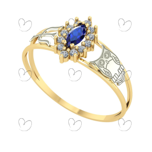 Anel Formatura Navete Grande Psicologia Ouro 18k