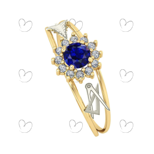 Anel Formatura Redondo Arquitetura Ouro 18k