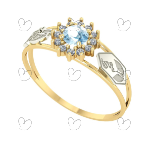 Anel Formatura Redondo Biologia Ouro 18k