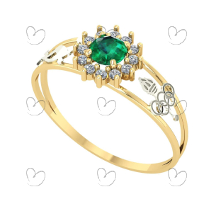 Anel Formatura Redondo Educação Física Ouro 18k