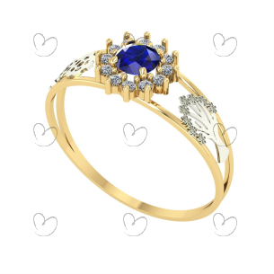 Anel Formatura Redondo Engenharia Florestal Ouro 18k