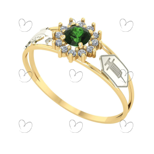 Anel Formatura Redondo Técnico Enfermagem Ouro 18k