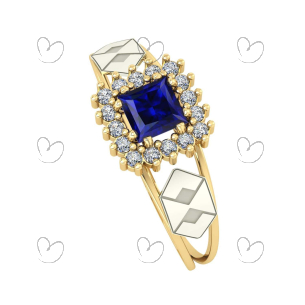 Anel Formatura Quadrado Administração Ouro 18k