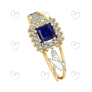 Anel Formatura Quadrado Engenharia Civil Ouro 18k