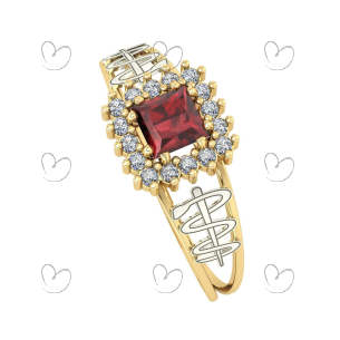 Anel Formatura Quadrado Odontotologia Ouro 18k