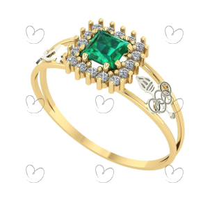 Anel Formatura Quadrado Educação Física Ouro 18k