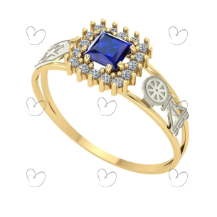 Anel Formatura Quadrado Engenharia Agronômica Ouro 18k