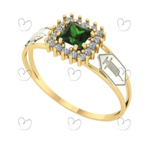 Anel Formatura Quadrado Técnico Enfermagem Ouro 18k