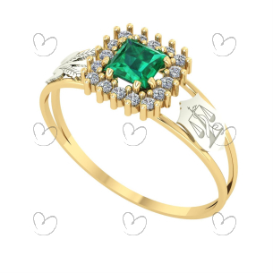 Anel Formatura Quadrado Nutrição Ouro 18k